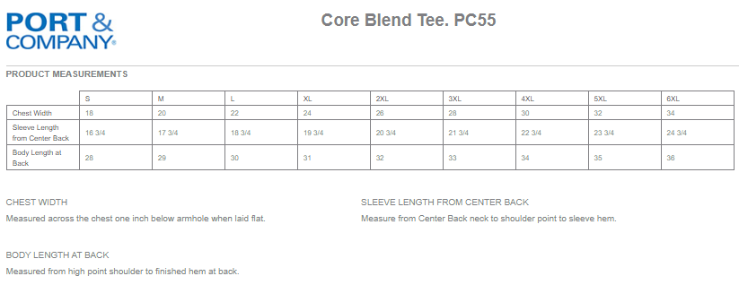 Custom Logo Port & Co. Core Blend Tee