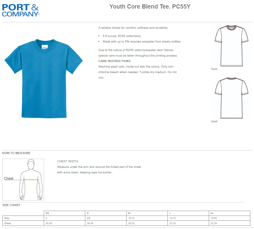 Custom Logo Port & Co. Core Blend Tee