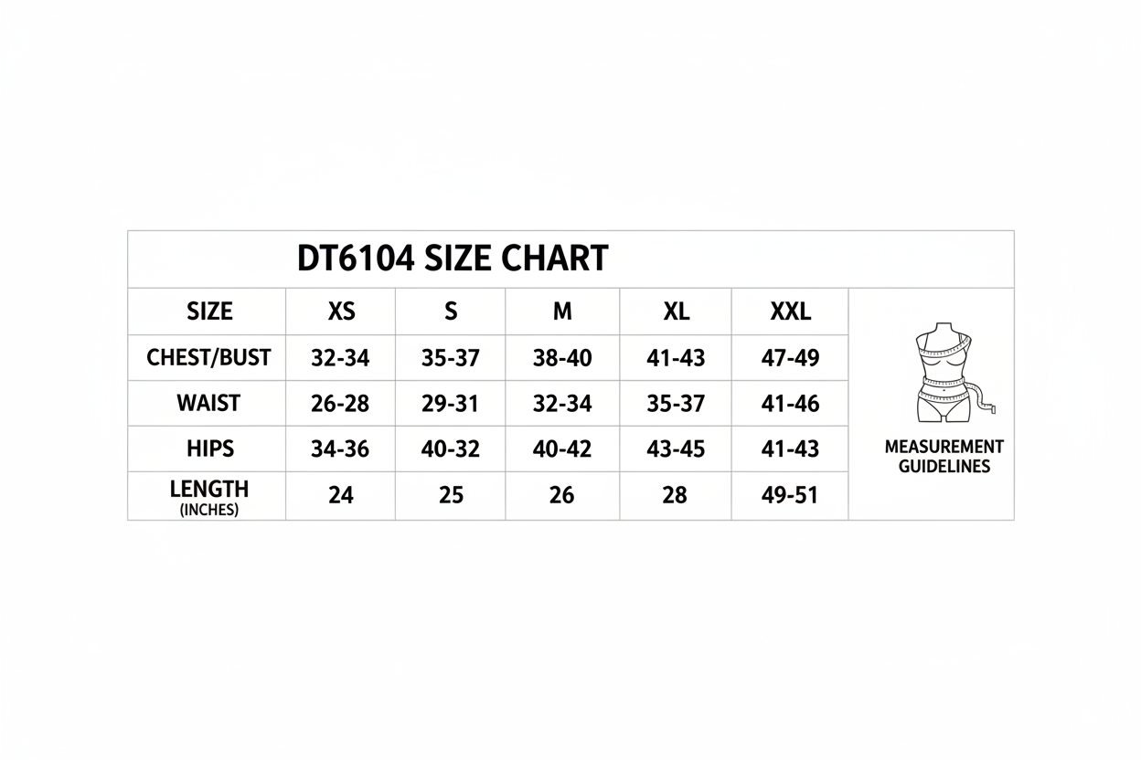 dt6104 size chart
