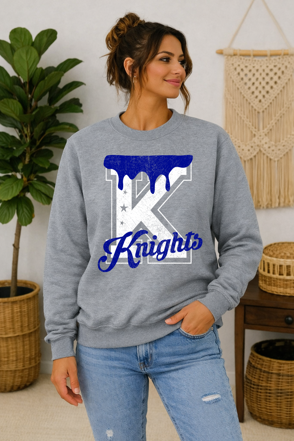 Knights school mascot drip sweatshirt