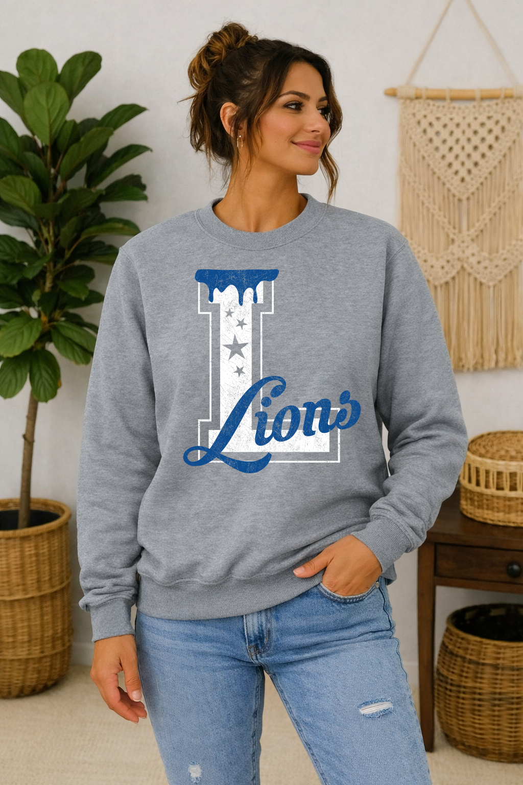 L lions drip mascot sweatshirt