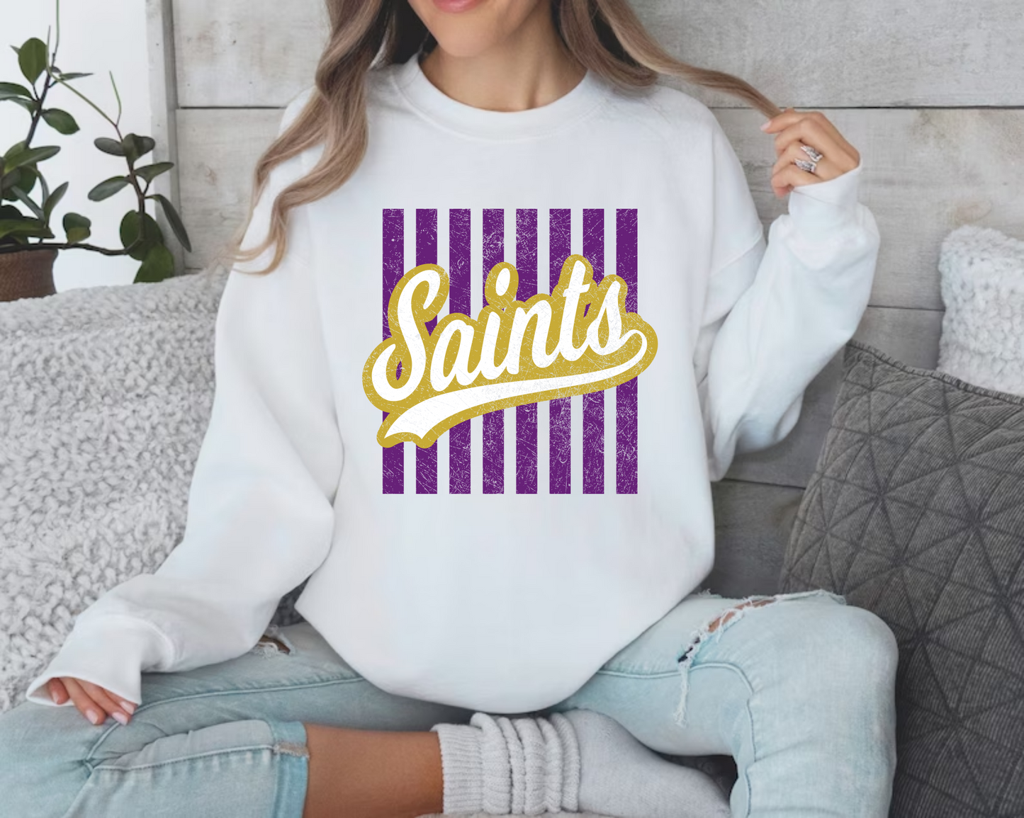 Custom Team Name Retro Stripes Spirit Wear | Crewneck or Tee