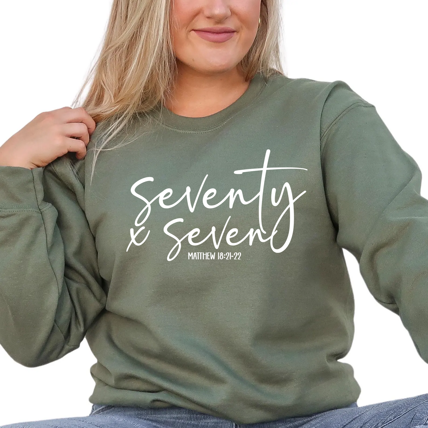 Seventy times seven Matthew 18:21-11 crewneck