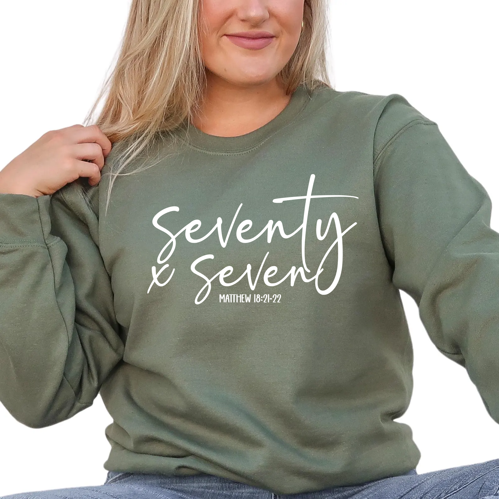 Seventy times seven Matthew 18:21-11 crewneck
