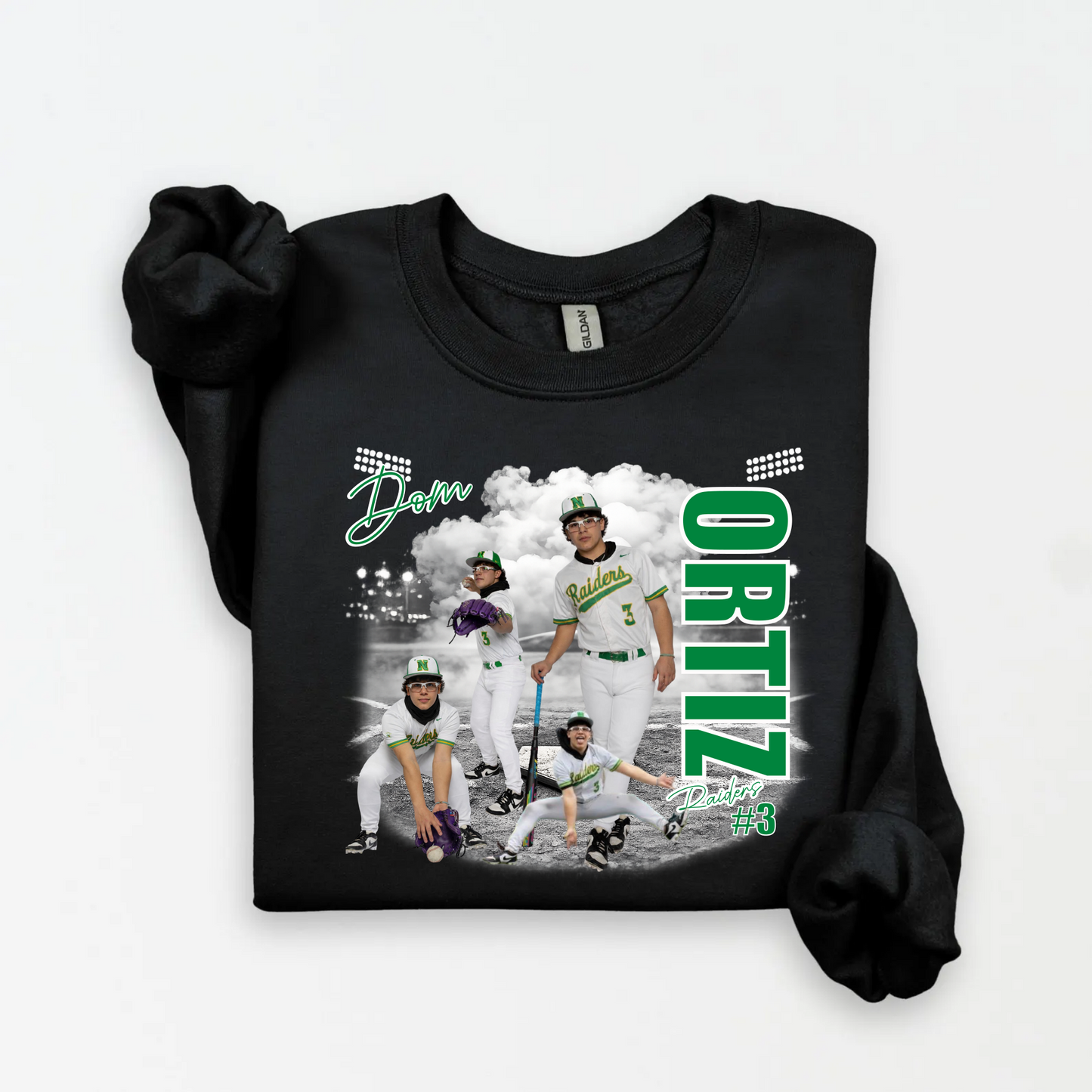 Custom senior photo baseball mom sweatshirt  Personalized with players name, number, school name and last name