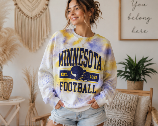 Vintage Hand-Dyed Football Sweatshirt | Custom Team Crewneck