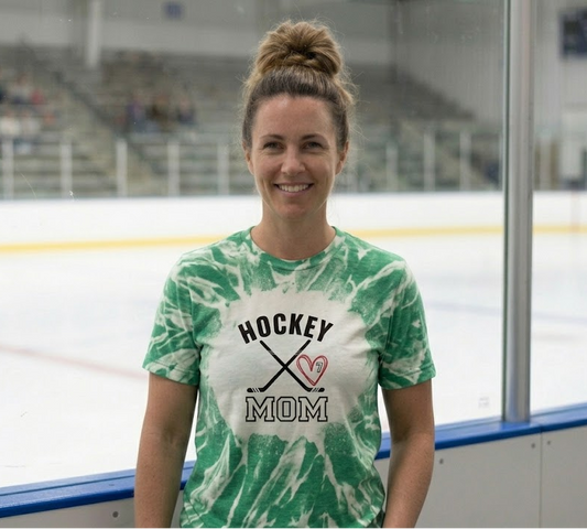 bleached hockey mom shirt with player number
