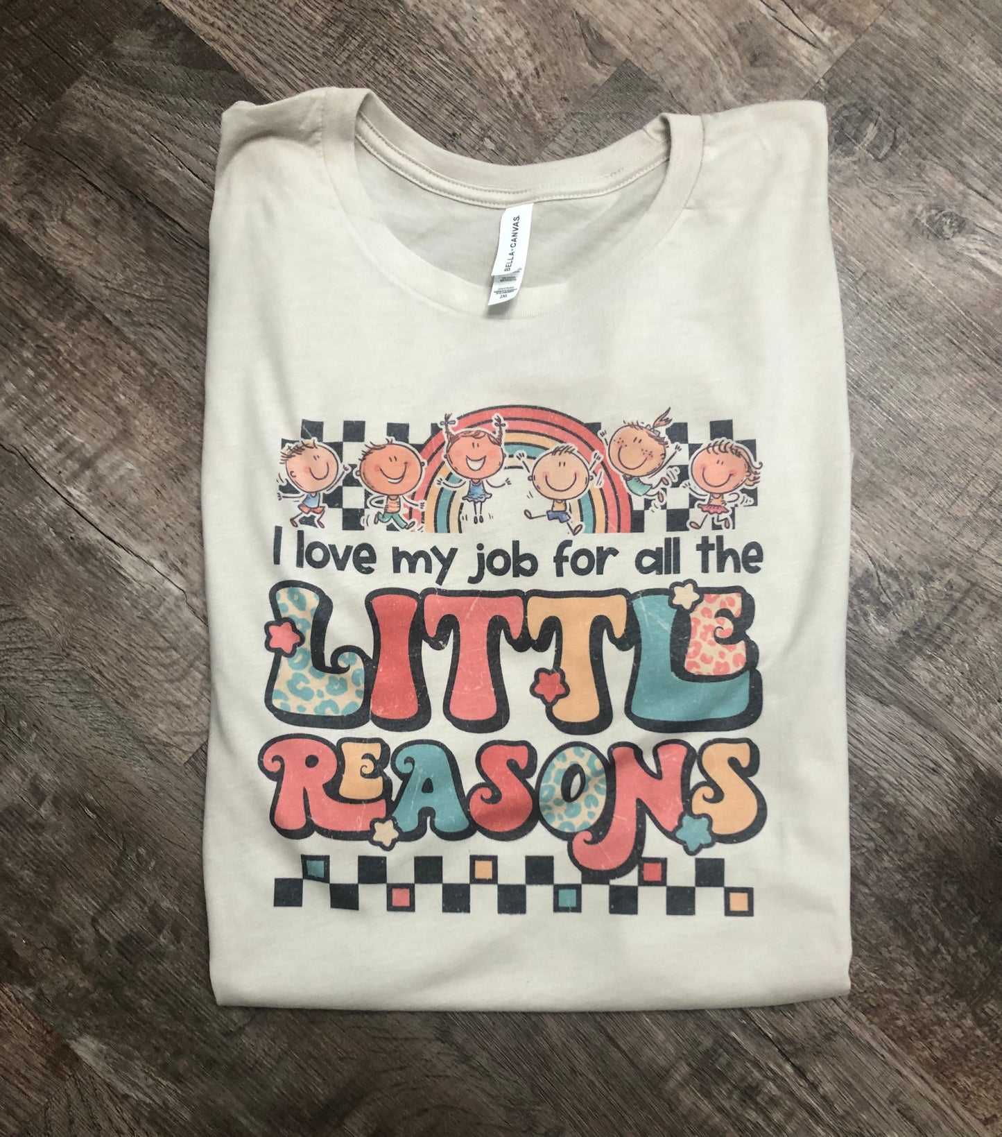 I love my Job for all the Little Reasons Retro Graphic - Vintage Teacher Shirt