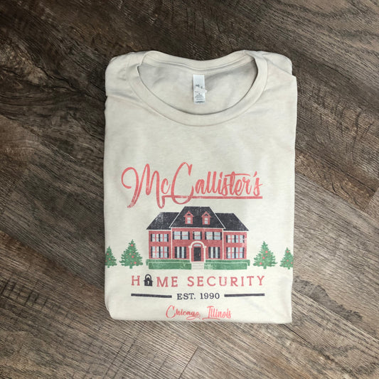 McCallister's Home security Graphic Christmas Tee