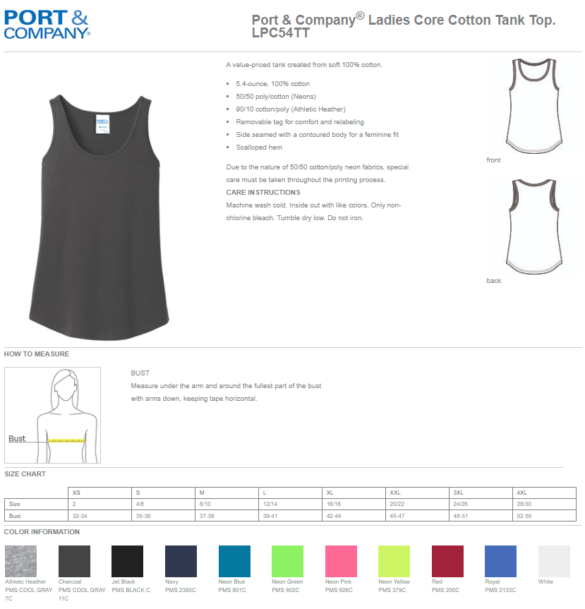 Impact Mama Custom Softball/Baseball Ladies Core Cotton Tank Top