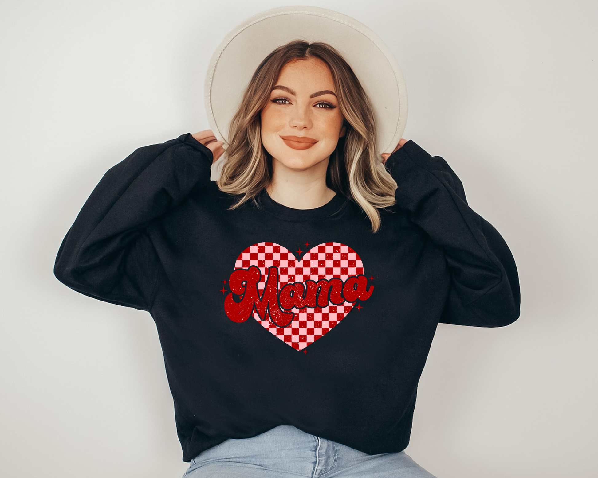 Retro Mama Valentine Heart Sweatshirt