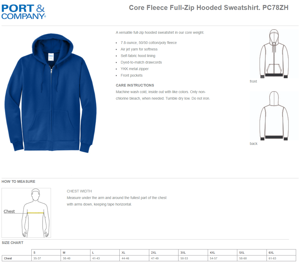 Elkhart Child Development Center Fleece Full-Zip Hooded Sweatshirt