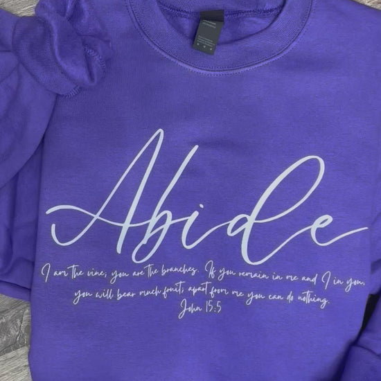 John 15:5 Abide in Him graphic Crewneck