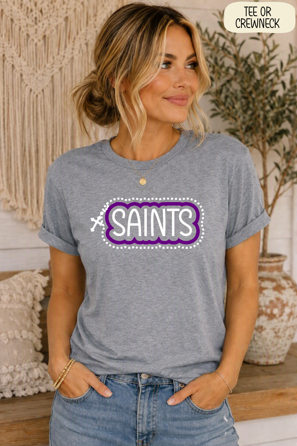 Custom School or Mascot Name Dots Design | Crewneck or Tee