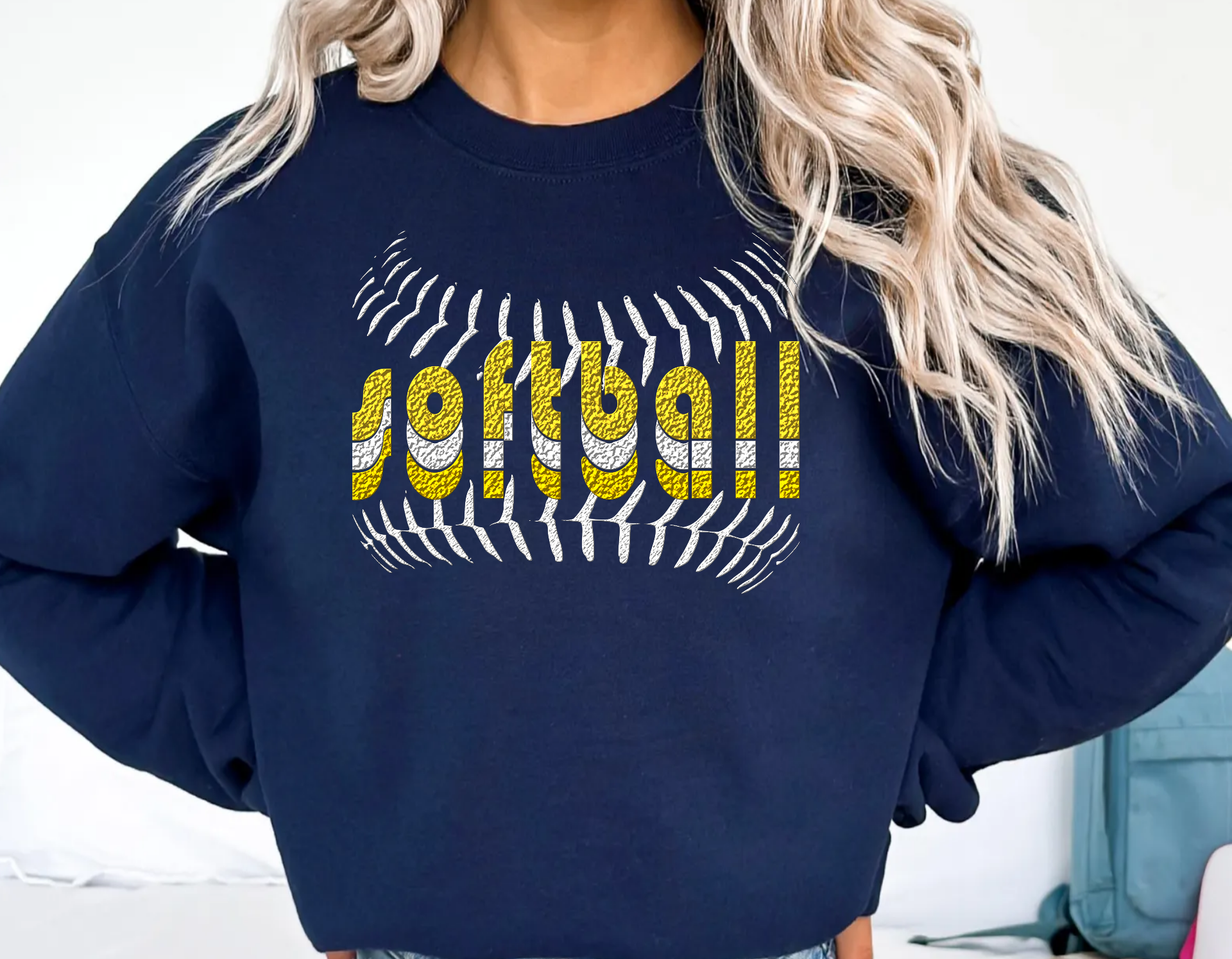 Custom Softball Spirit Crewneck Sweatshirt, Tee & Hoodie | Personalized with School Name - Liv's Boutique