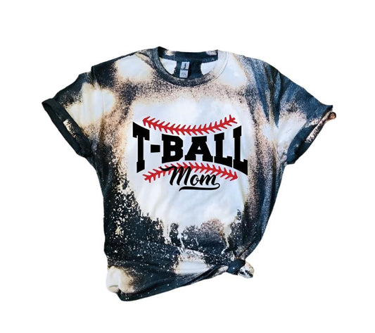 T-Ball Mom Shirt Bleached - Liv's Boutique