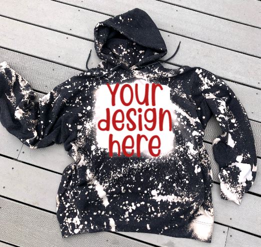 Custom Bleached Hoodie ~ Your Design Here Bleached Sweatshirt - Liv's Boutique