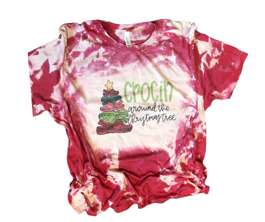 Crocin Around the Christmas Tree bleached Tee