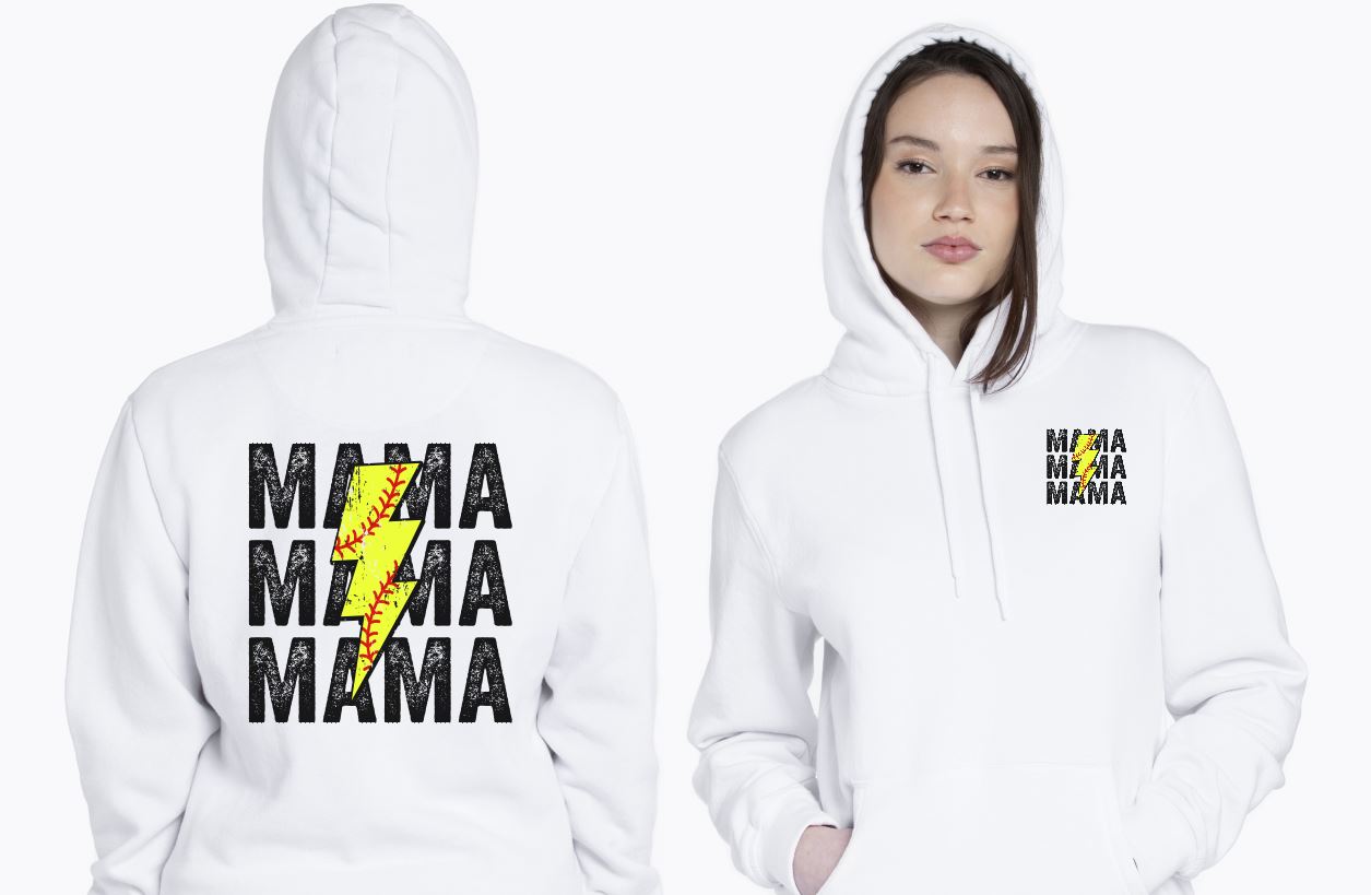 Distressed softball mama hoodie