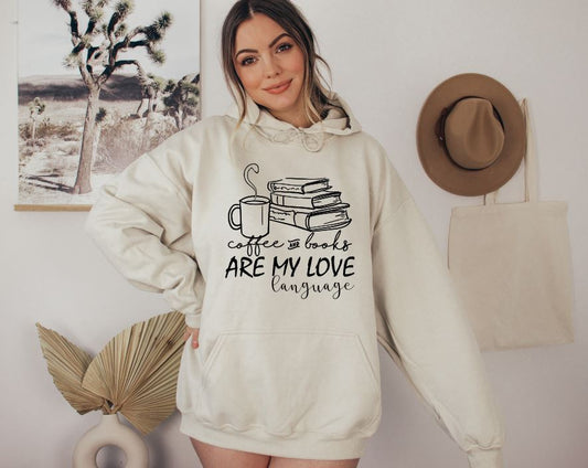 Coffee & Books are my Love Language Unisex Hoodie