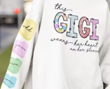 This Mama Wears her Heart on her Sleeve ~ Custom Valentine Sweatshirt
