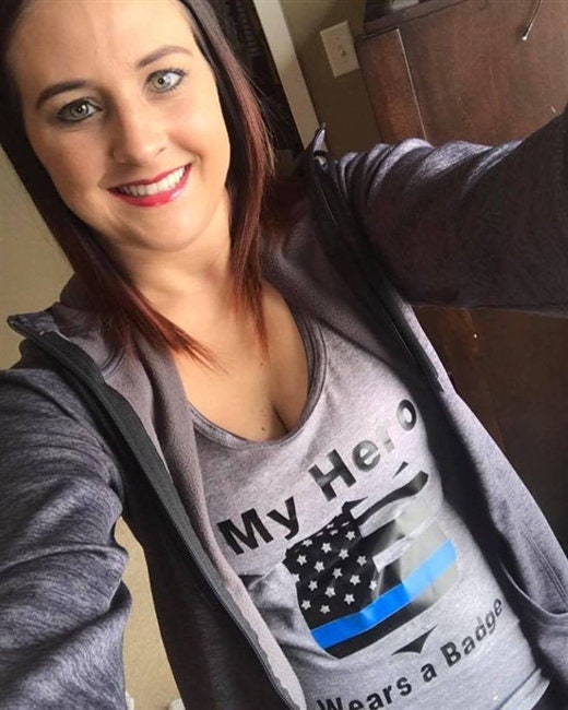 My Hero Wears a Badge, Police Shirt, Police officer wife, Cop gifts, blue line tee, Police Gift, Police Officer Wife Shirt