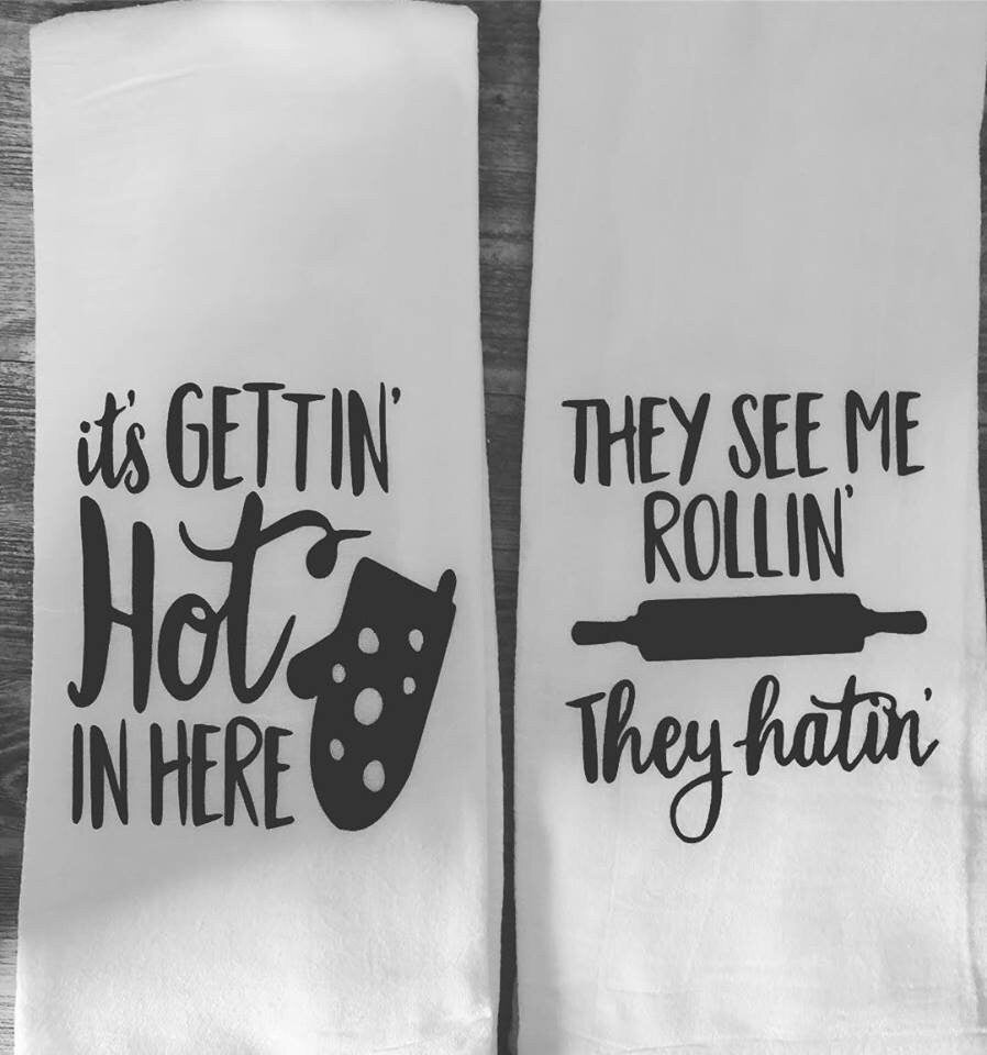 Personalized Kitchen Towel, Flour Sack, Dish Towel, Kitchen Gift, Funny Sayings, Drying Towel, Hand Towel, Farmhouse Towel, Customized Towel - Liv's Boutique