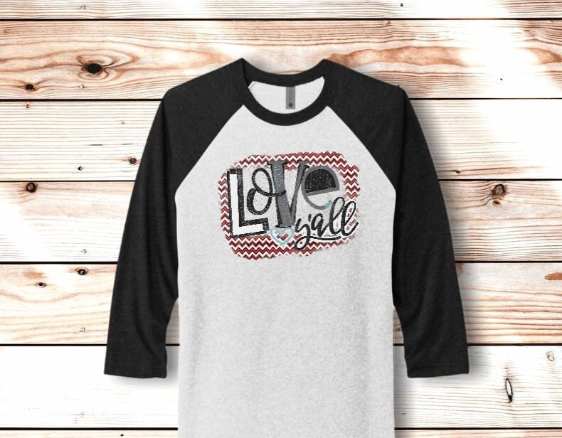 Love Y'ALL Valentine's Day Shirt, Valentine's Day Gift for Her, Cute Heart t-shirt, Gifts for her, Quote Shirt, Anniversary Shirt, Love Tee - Liv's Boutique