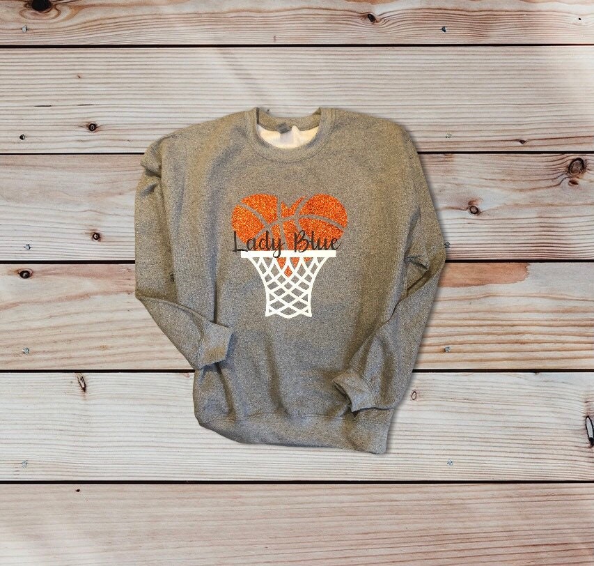 custom glitter basketball sweatshirt