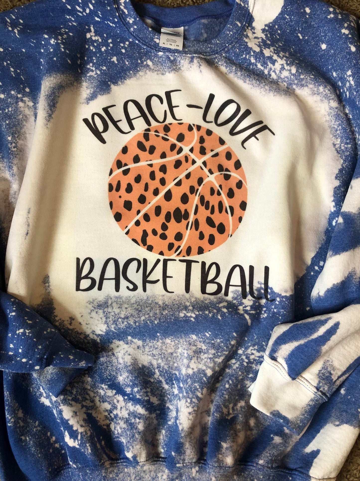 Peace Love and Basketball, Leopard Basketball, Leopard Basketball Mama Shirt