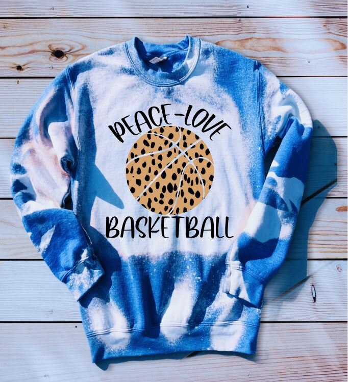 Peace Love and Basketball, Leopard Basketball, Leopard Basketball Mama Shirt