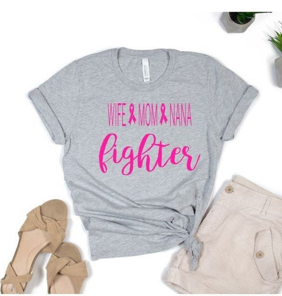 In this Family no one Fights Breast Cancer Alone Shirt, Custom Cancer Supporter Shirts, Cancer Shirts For Family, Custom Ribbons - Liv's Boutique