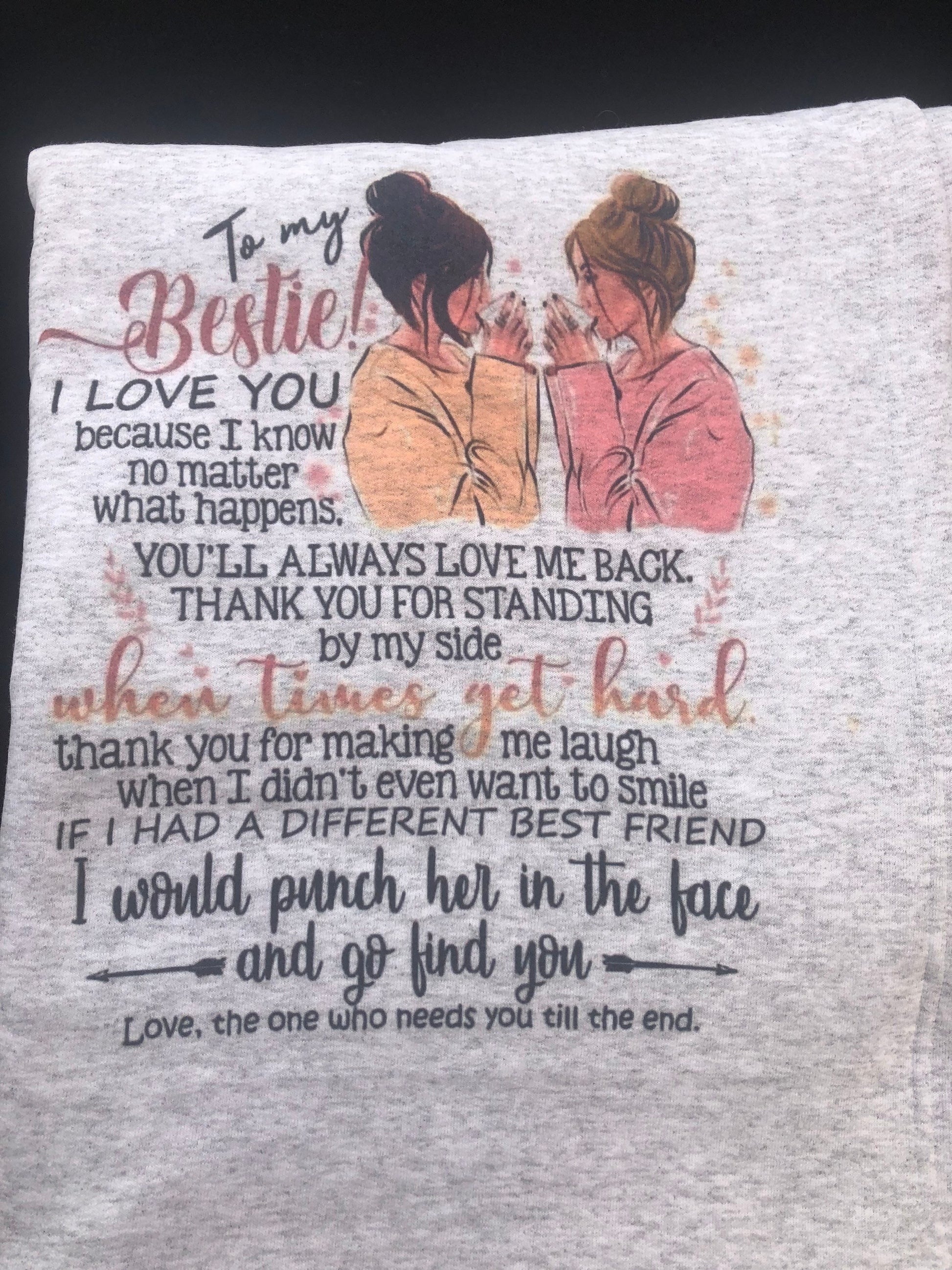 Bestie Blanket ~ To My Bestie ~ Best Friend Gift - Liv's Boutique