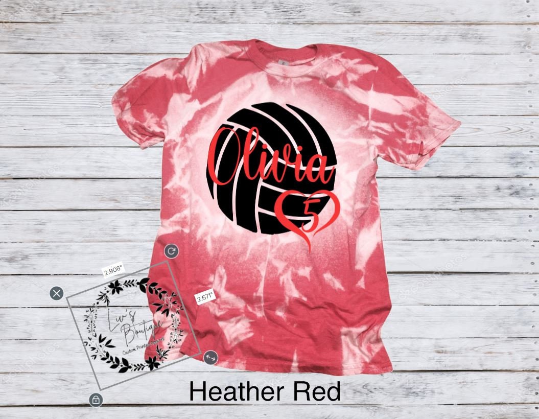 Volleyball Mom Bleached Shirt (Custom Name and Number) - Liv's Boutique