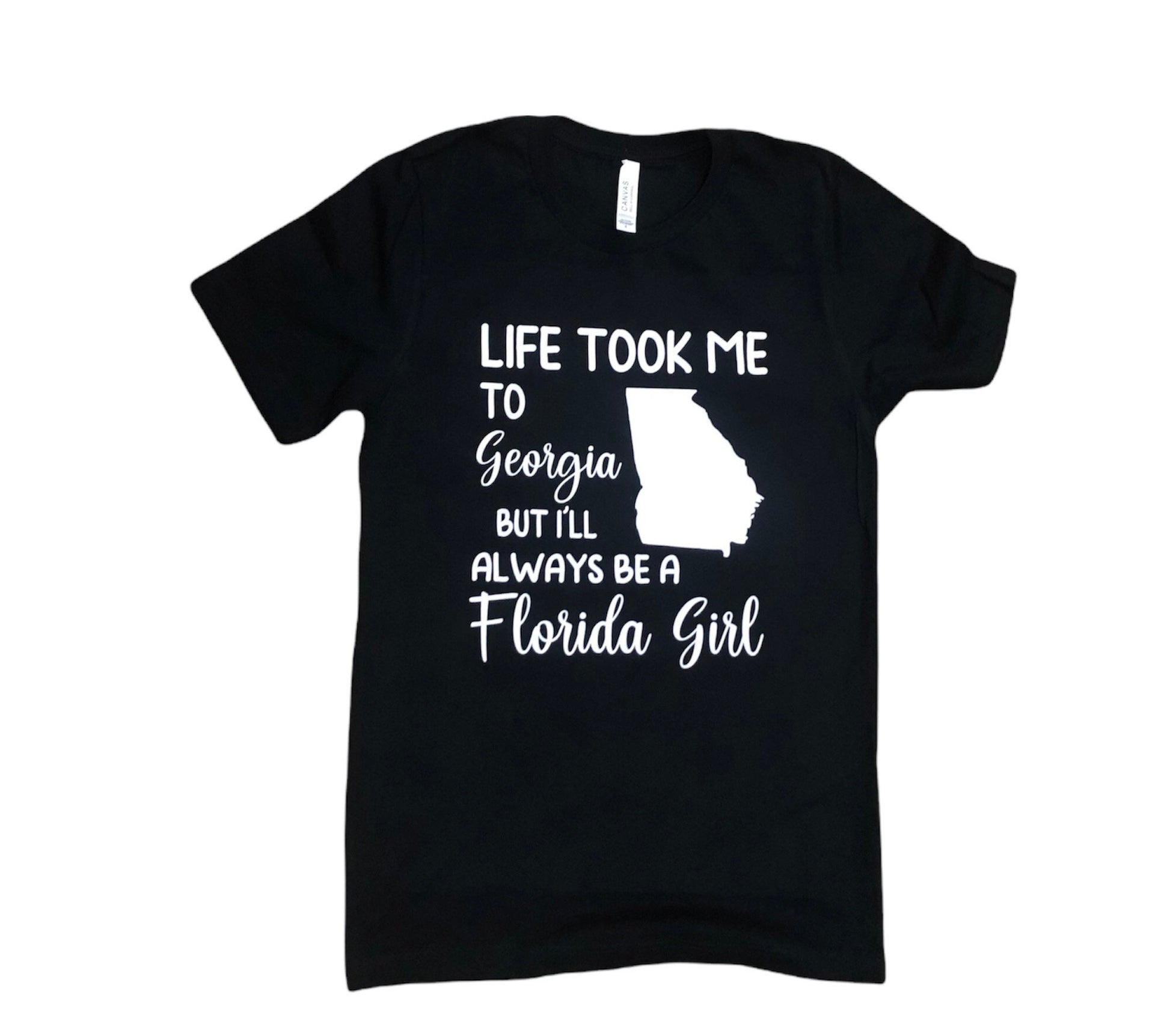 Life took me to Florida,  but I'll always be a Indiana Girl, State Shirts, Custom made state shirt, Moving Shirts for ladies, Florida Shirt - Liv's Boutique