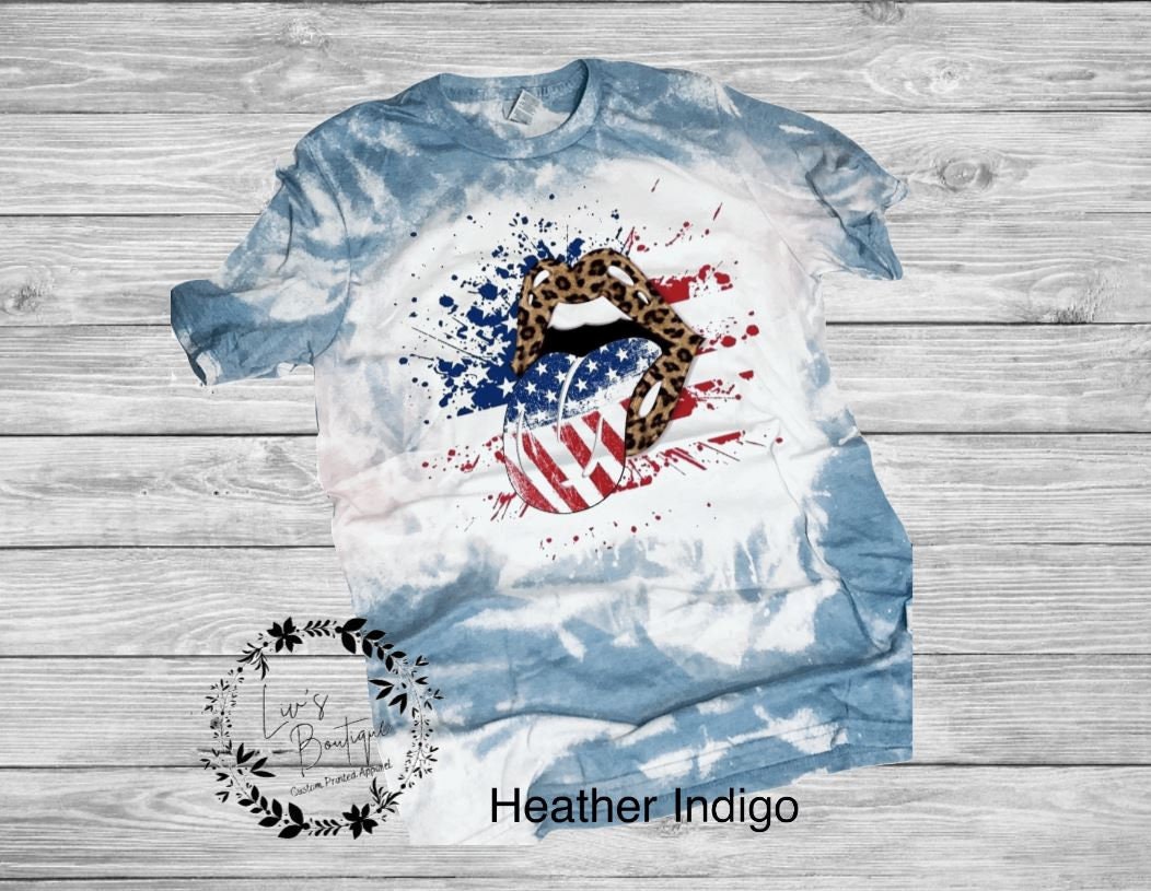 July 4th American Tongue Bleached Shirt - Liv's Boutique