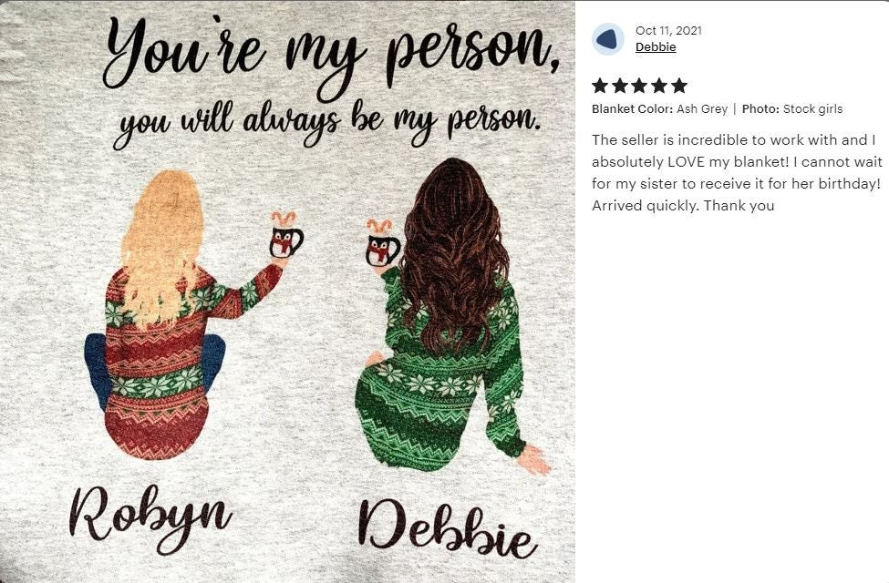 Blankets ~ Custom Best Friend Gift - Liv's Boutique