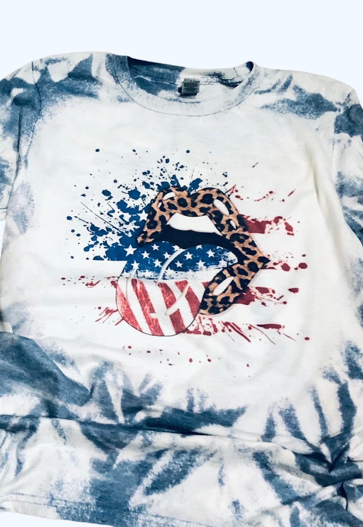 July 4th American Tongue Bleached Shirt - Liv's Boutique