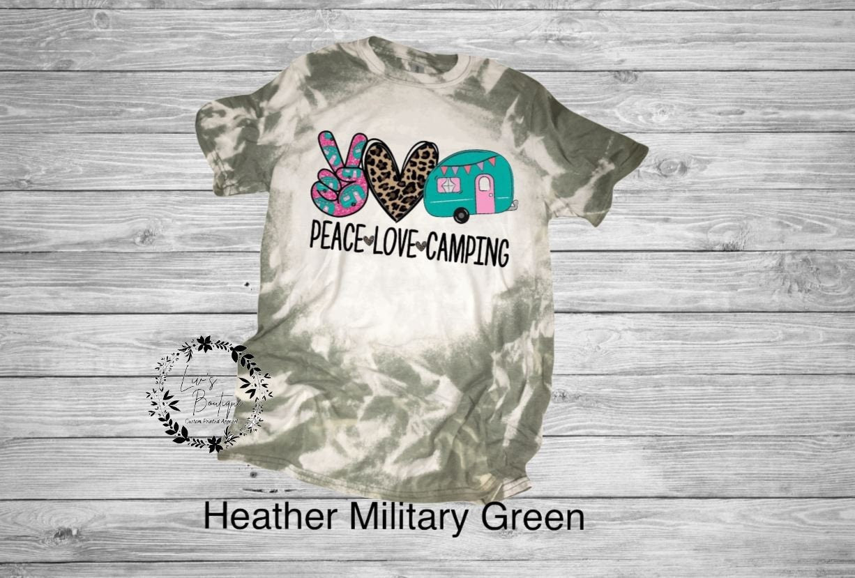 Peace Love Camping Bleached Tee - Liv's Boutique