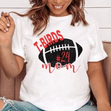 Custom Football Mom Shirt, Bleached Personalized Football Shirt - Liv's Boutique