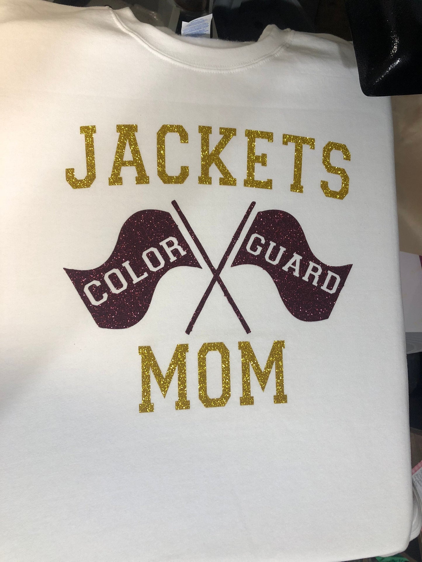 Color Guard, Band Mom Spirit Wear Glitter Sweatshirt - Liv's Boutique