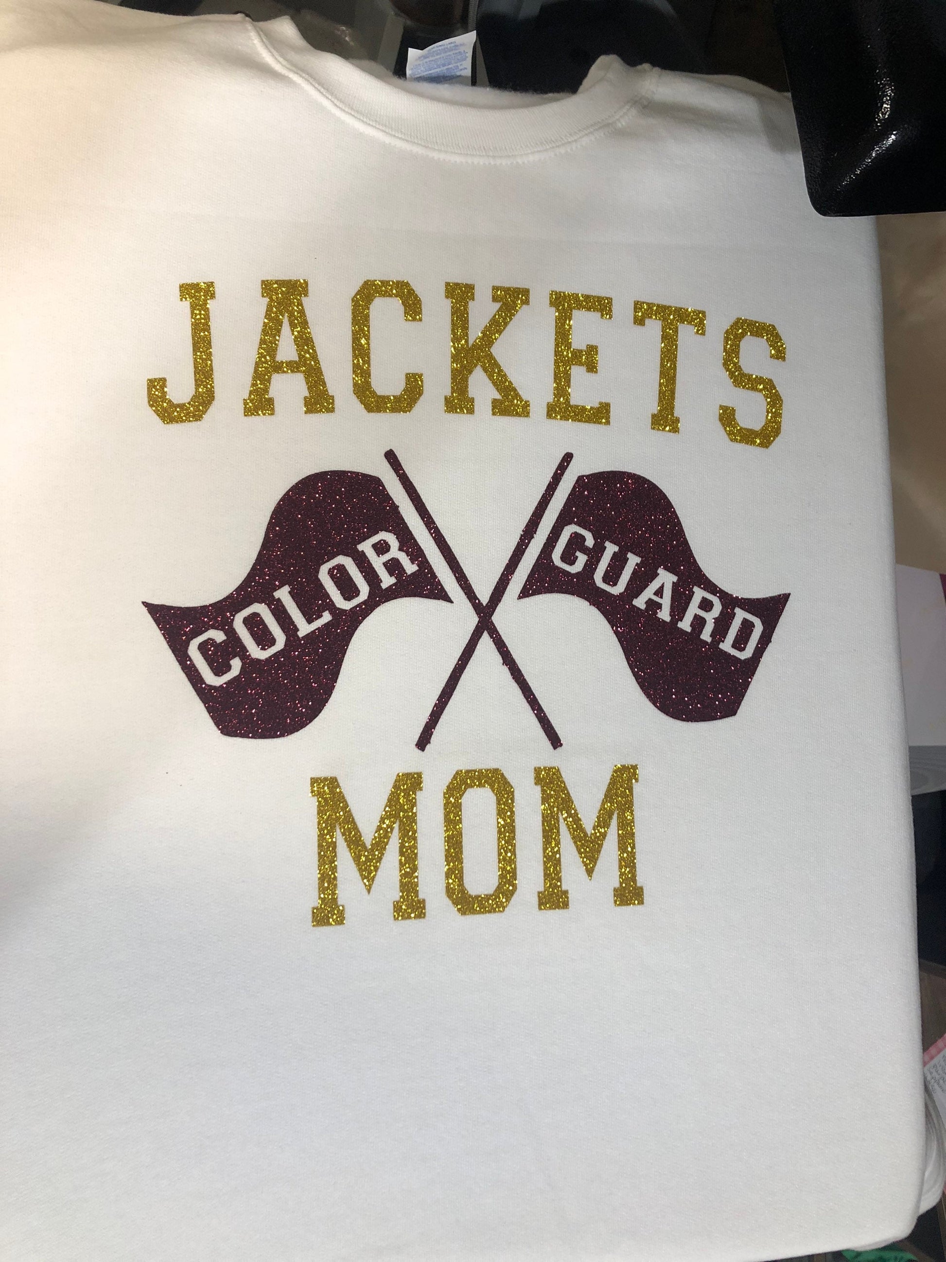 Color Guard, Band Mom Spirit Wear Glitter Sweatshirt - Liv's Boutique