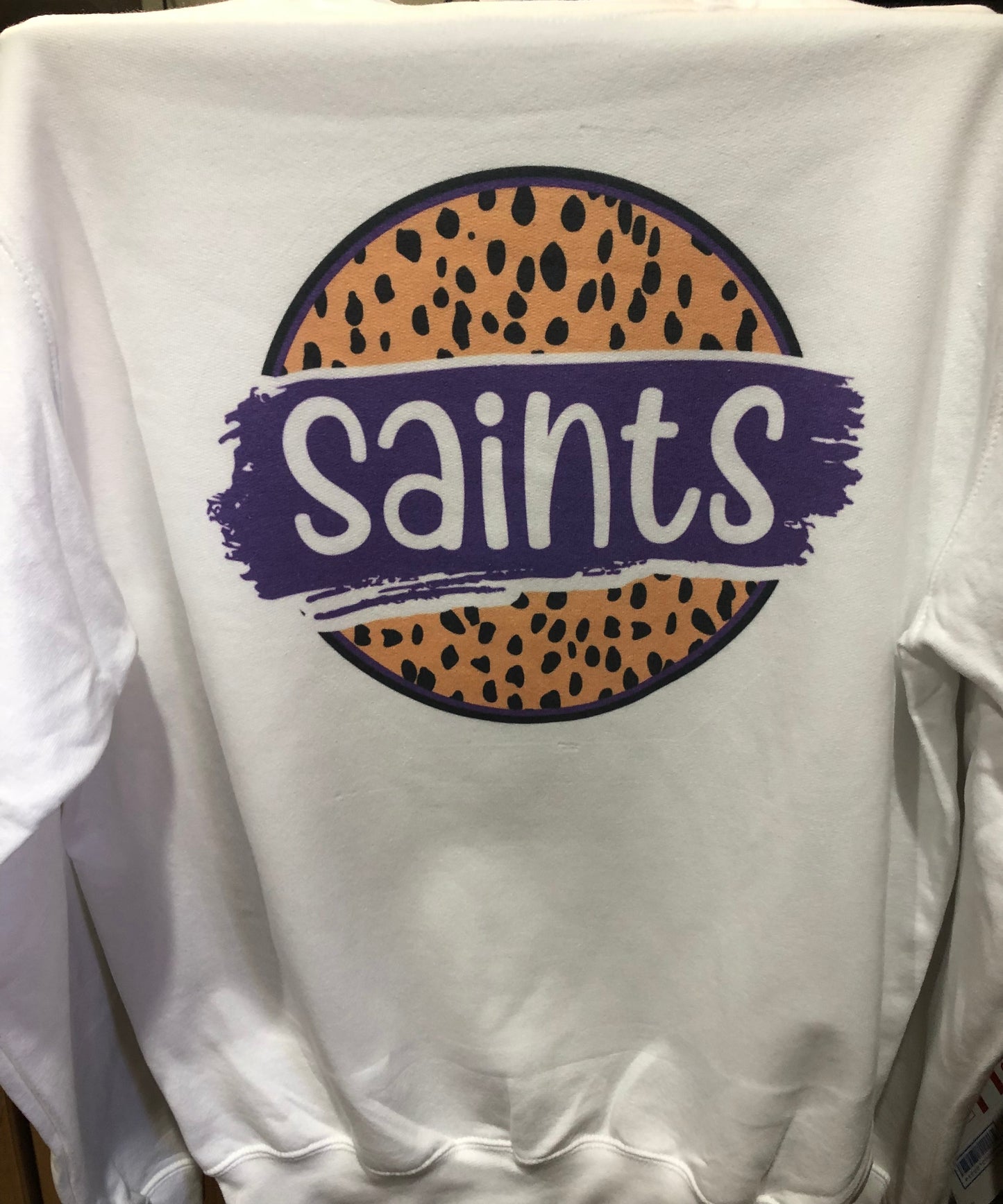 School Spirit Wear- Custom Team Name-Leopard Mascot-Ash Grey Sweatshirt - Liv's Boutique