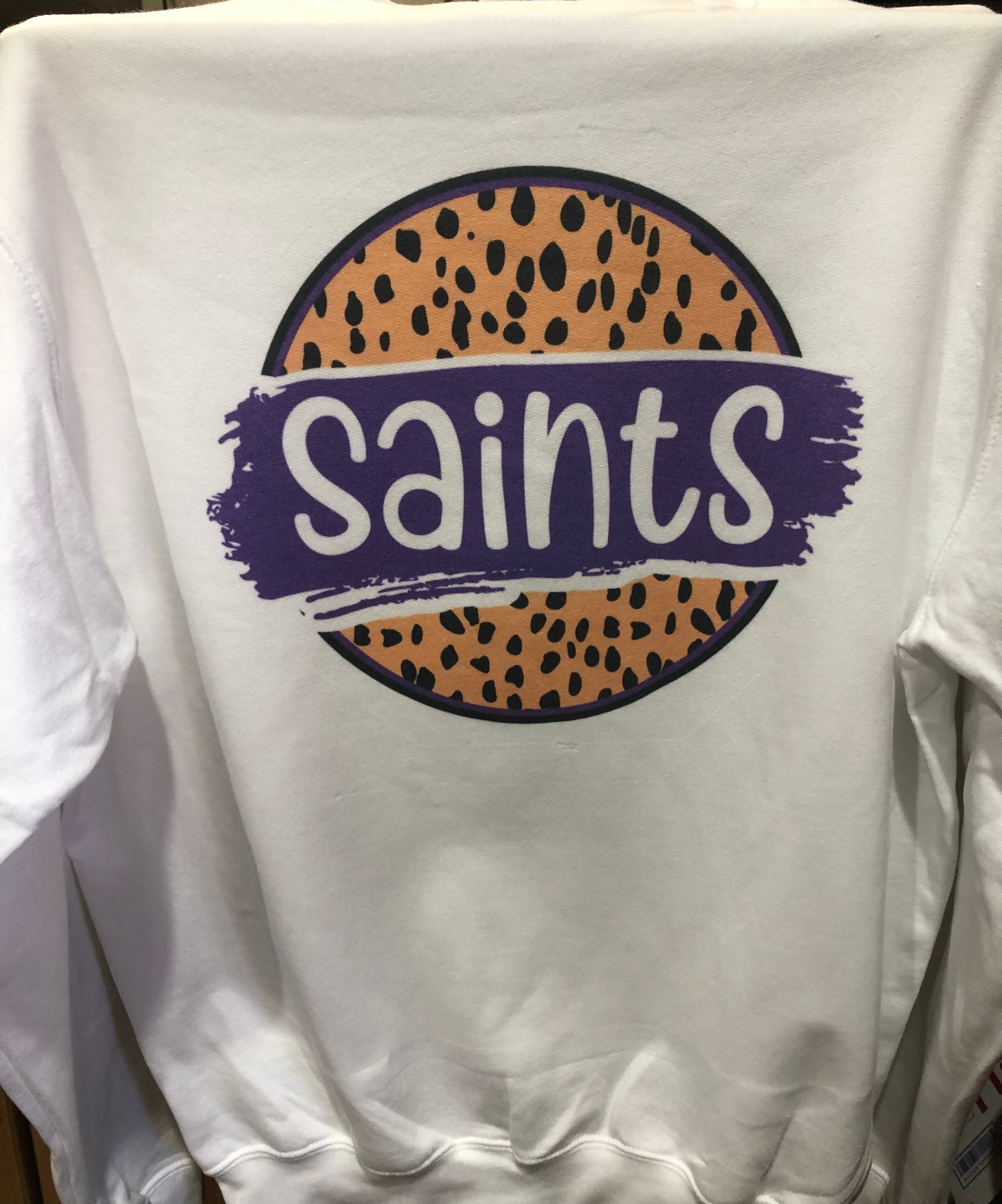 School Spirit Wear- Custom Team Name-Leopard Mascot-Ash Grey Sweatshirt - Liv's Boutique