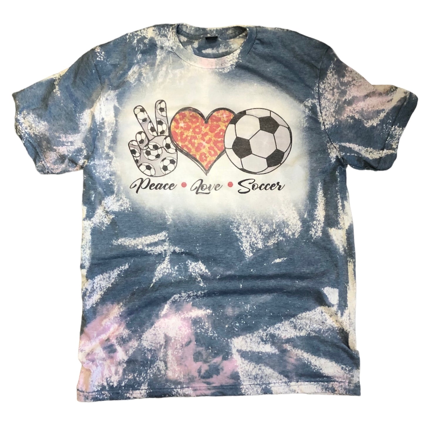 Peace Love Soccer Bleached Tee
