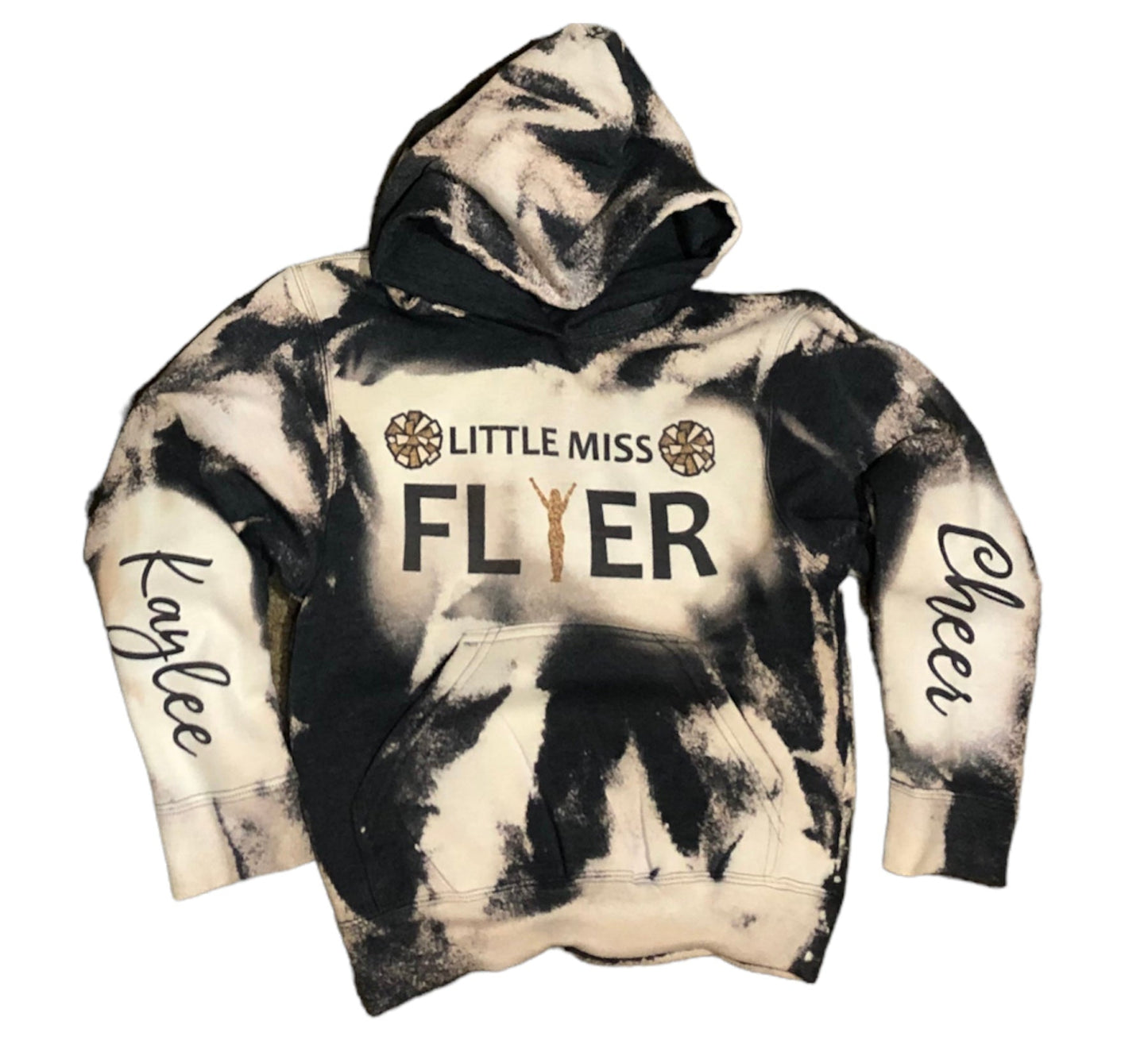 Cheer flyer bleached hoodie