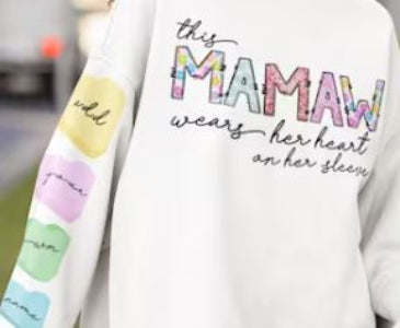 This Mama Wears her Heart on her Sleeve ~ Custom Valentine Sweatshirt